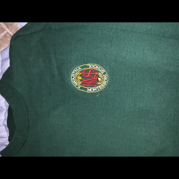 Thrifted Forest Green Crewneck Sweatshirt - Picture 3 of 3